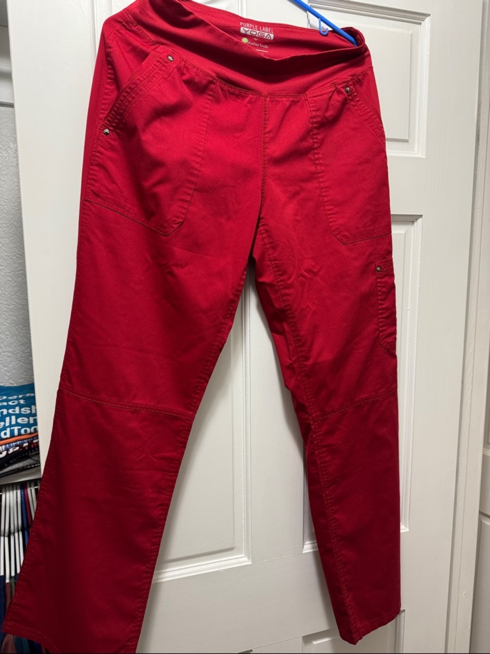 Healing Hands Purple Label Yoga Red Scrub Pants